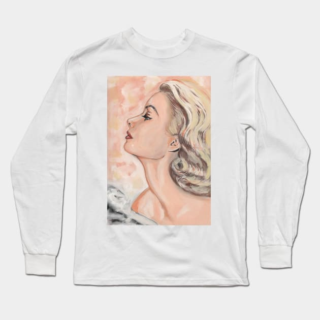 Grace Kelly Long Sleeve T-Shirt by Svetlana Pelin